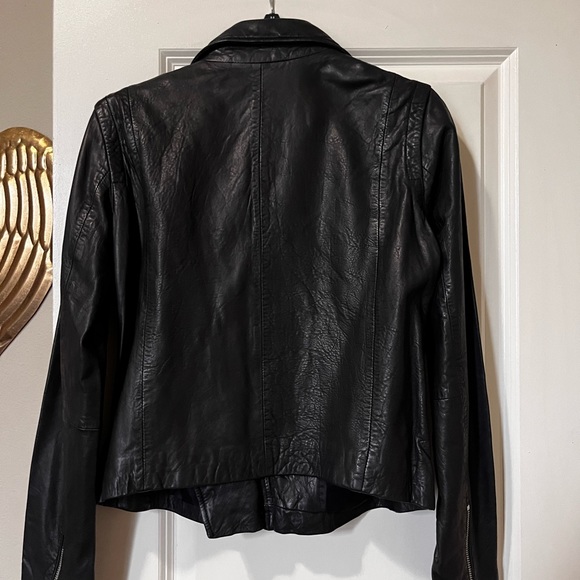 NWT Madewell Washed Leather Motorcycle Jacket - Picture 5 of 6